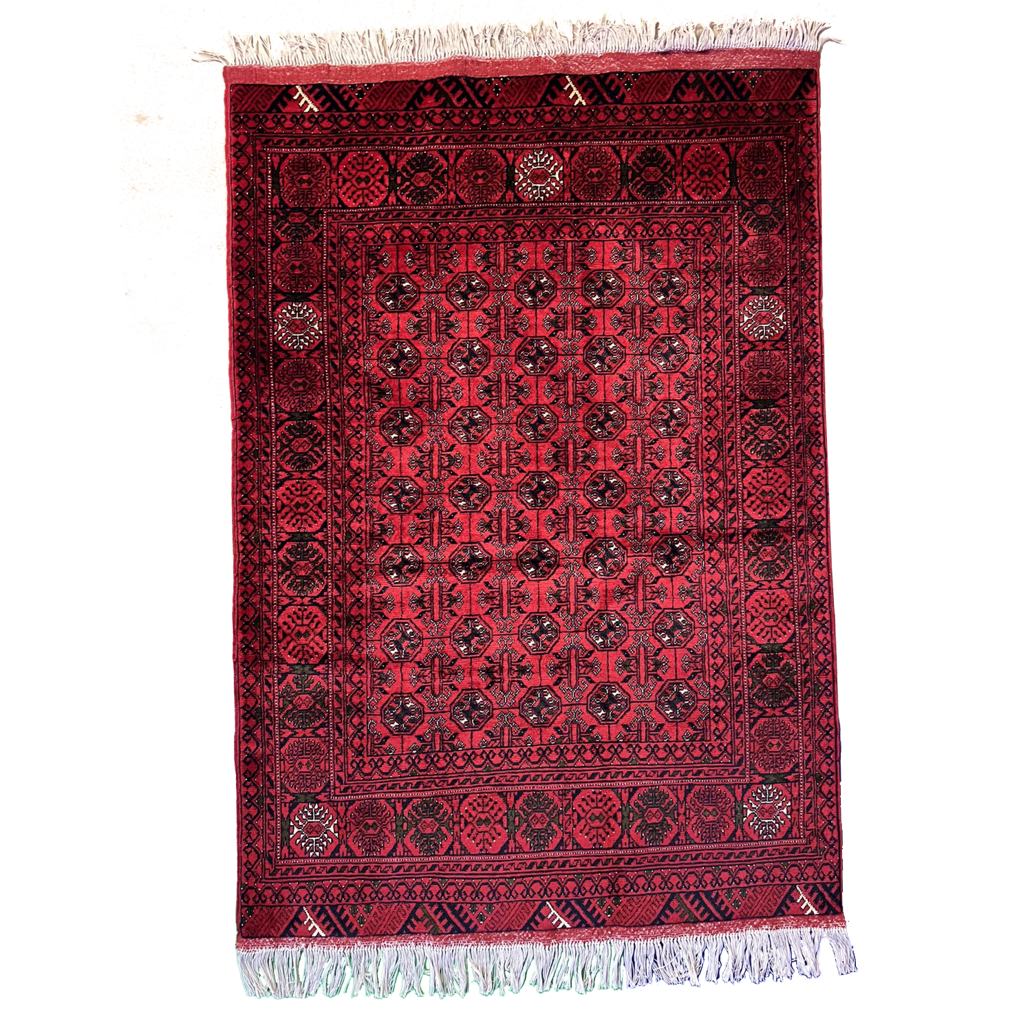 Handwoven Mauri Gul Shireen Taghab 3'2'' X 5'0'' · nan handwoven handwoven rug, traditional pattern, wool, detail view