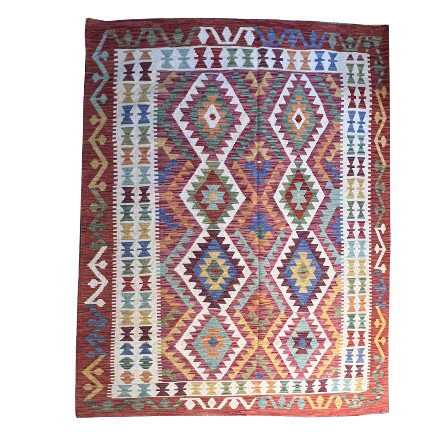Handwoven Kilim Rug – Kilim Tribal 5’1’’ X 6’6’’, Ghazni wool, handwoven kilim rug, kilim tribal 5’1’’ x 6’6’’ design, gha...