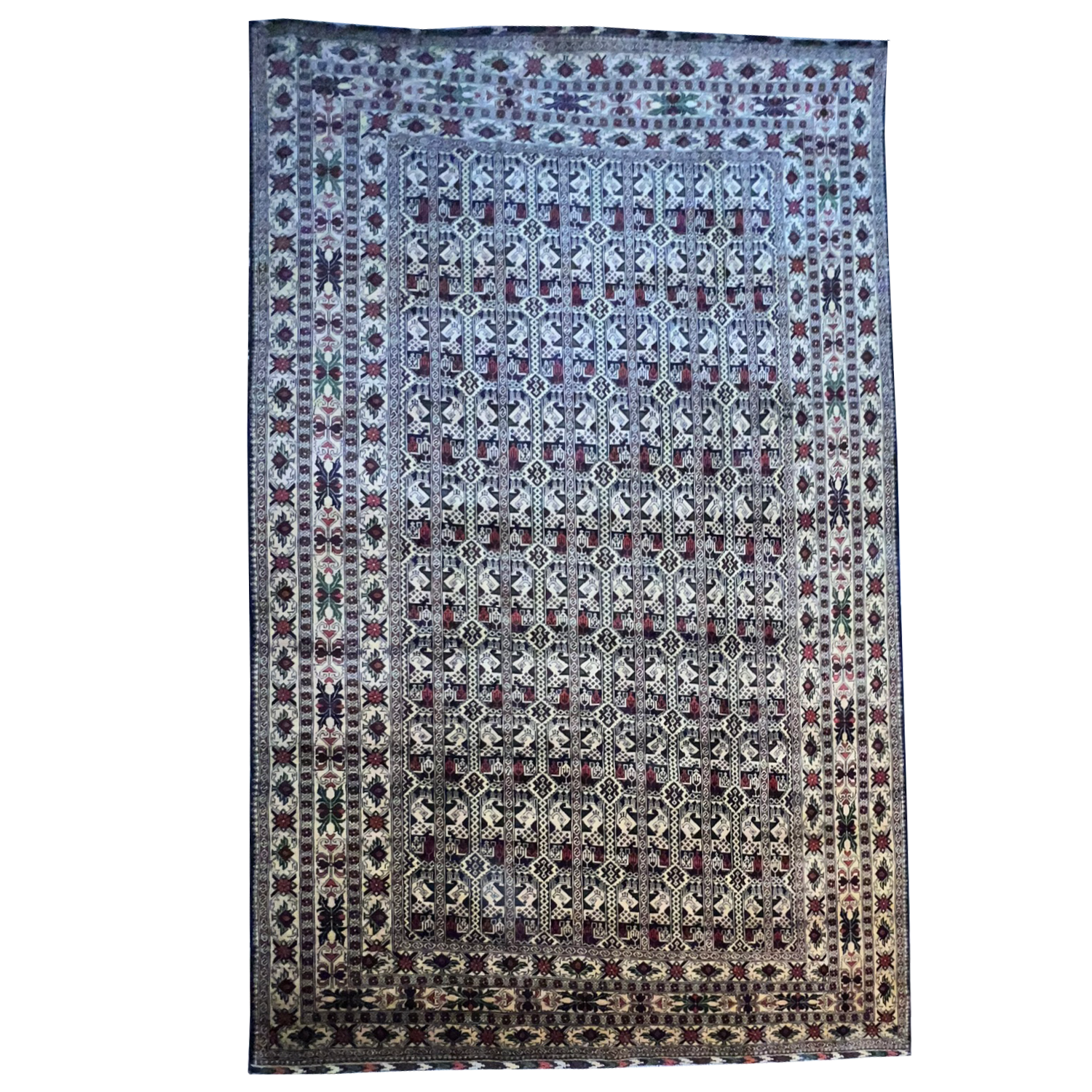 Traditional Ala Bakhmal Shuturi 6’1’’ X 9’1’’ · nan handwoven handwoven rug, traditional pattern, wool, detail view