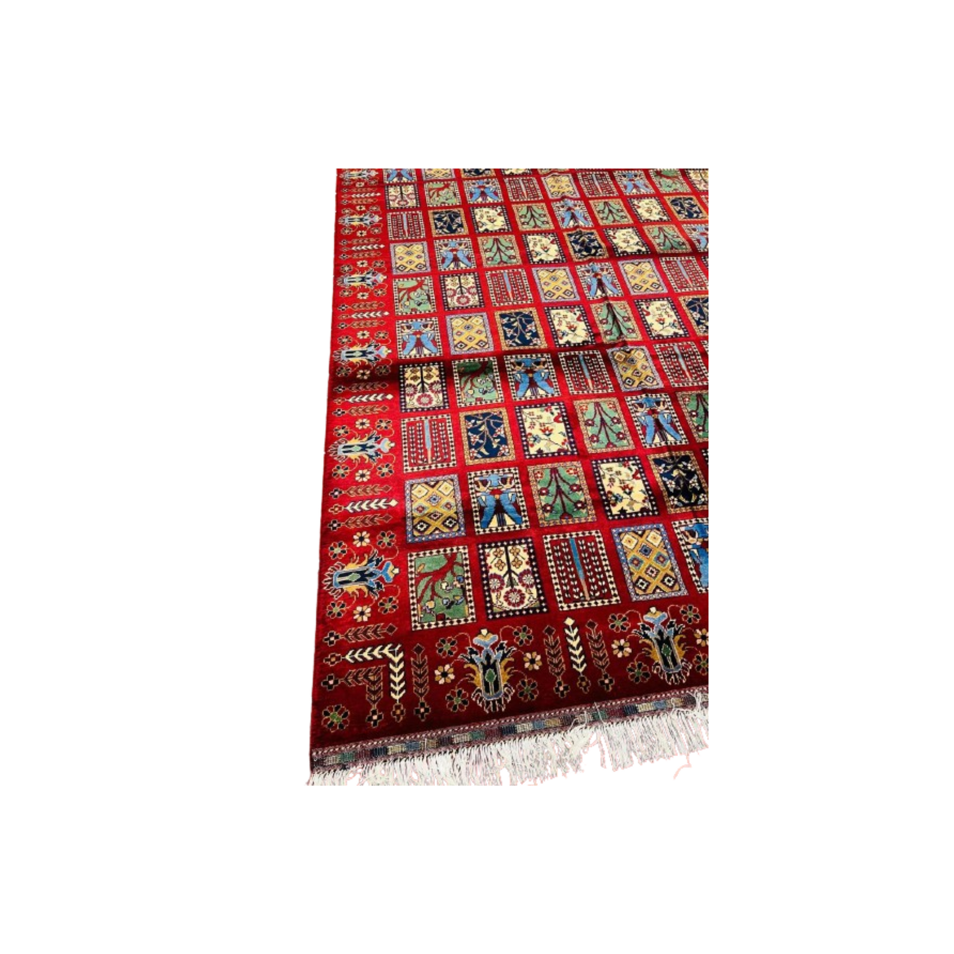 nan handwoven handwoven rug, traditional pattern, wool, detail view