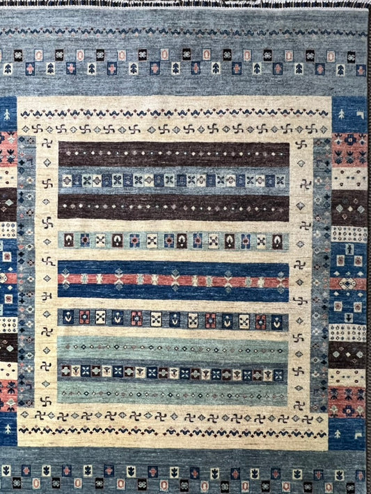 Afghan contemporary rug Ghazni wool hand-knotted artisan texture modern designer craftsmanship premium area rug

