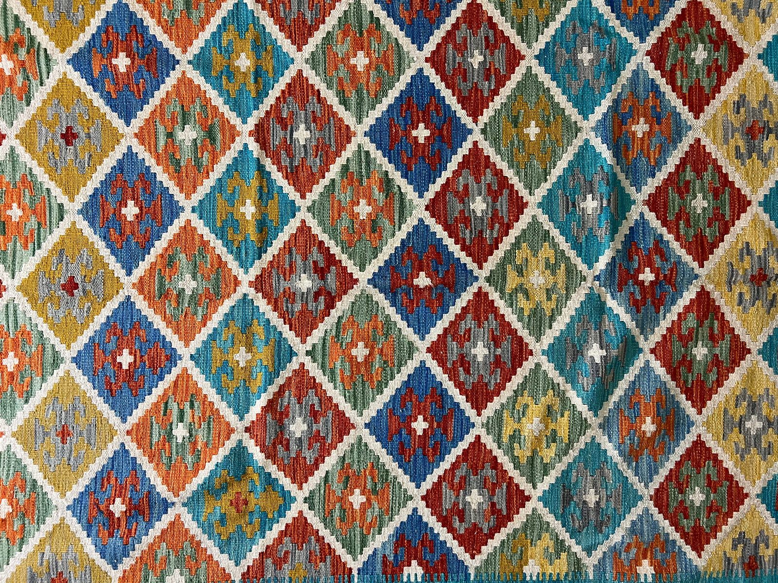9.8′ × 6.9′ Kilim Rug – Handwoven Wool | Afghan Artisan Craftsmanship | Luxury Tribal Flatweave Area Rug · Afghan Kilim rug handwoven wool texture detail tribal artisan flatweave craftsmanship