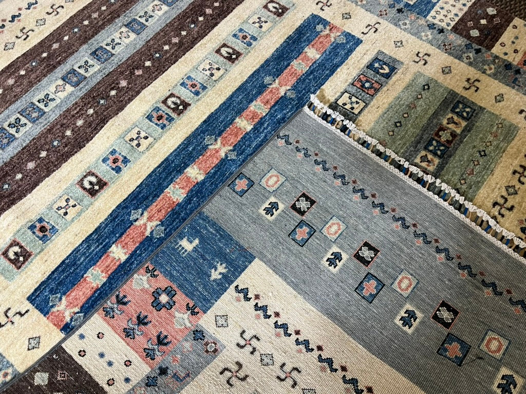 Modern Contemporary Hand-Knotted Ghazni Wool Rug – 7′10″ × 5′10″ | Afghan Craftsmanship · Afghan modern rug Ghazni wool hand-knotted contemporary artisan designer luxury premium area rug

