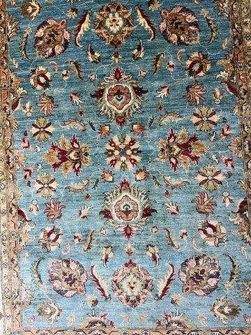 Afghan Oushak rug Ghazni wool hand-knotted premium texture artisan craftsmanship traditional Oriental pattern detail

