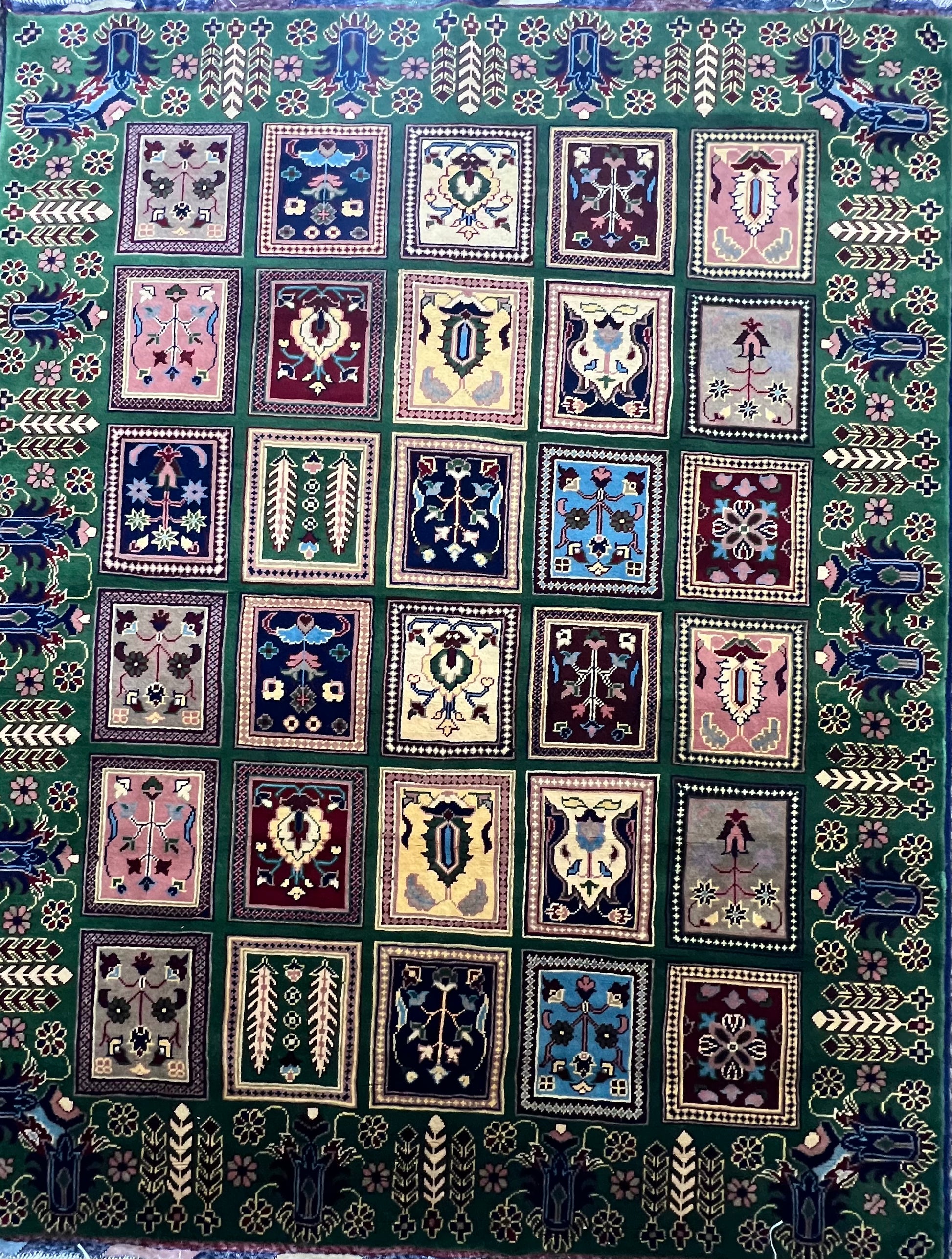 Handwoven contemporary wool rug 6.8 x 5 feet modern designer luxury area rug

