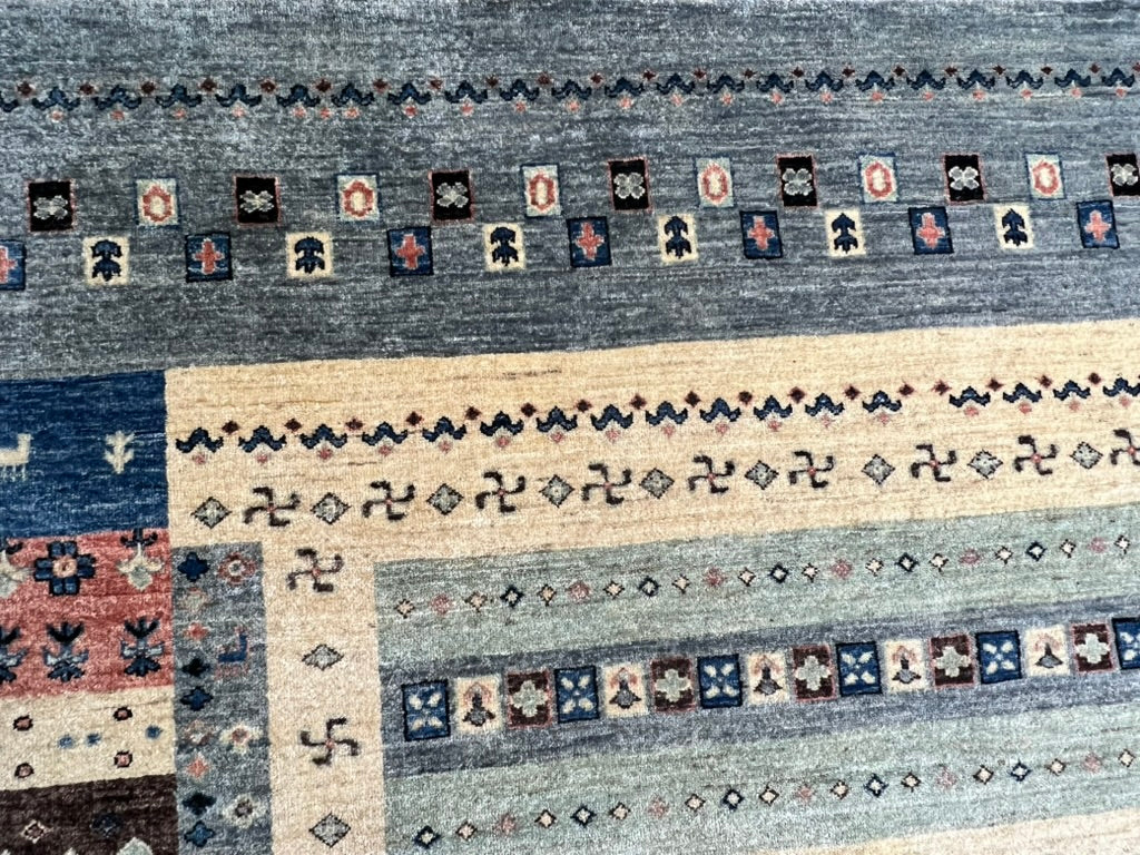 Modern Contemporary Hand-Knotted Ghazni Wool Rug – 7′10″ × 5′10″ | Afghan Craftsmanship · Designer contemporary rug Afghan Ghazni wool hand-knotted luxury modern artisan premium area rug

