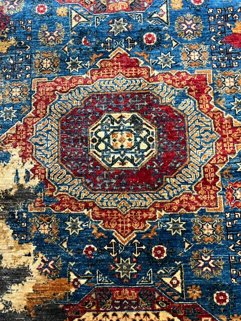 Handwoven Gabbeh rug Ghazni wool 6 feet x 5 feet 4 inches Persian tribal artisan luxury area rug

