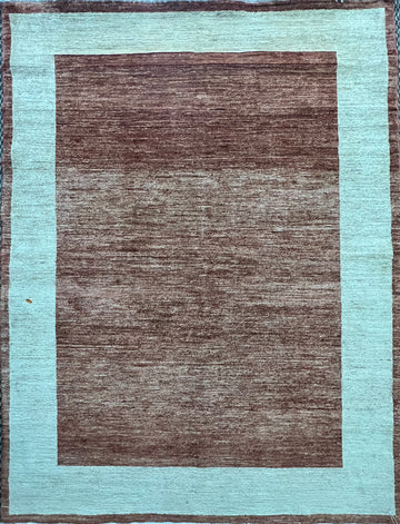 Hand-knotted Gabbeh wool rug 8.1 x 6.4 feet Persian tribal design luxury area rug