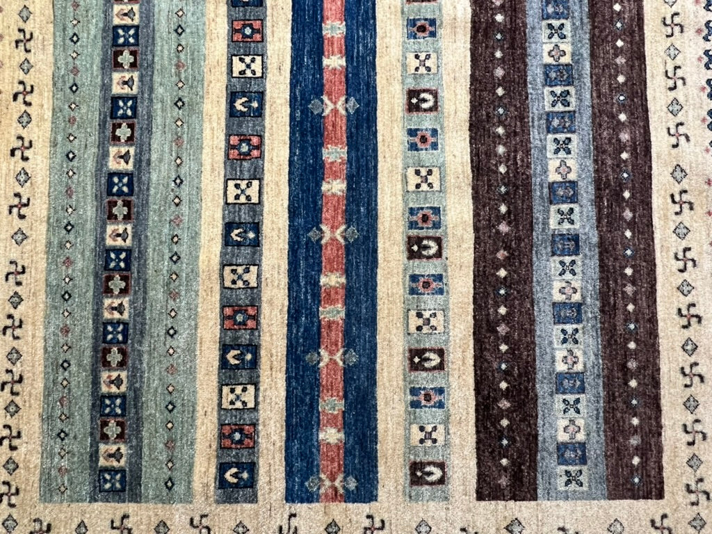 Modern Contemporary Hand-Knotted Ghazni Wool Rug – 7′10″ × 5′10″ | Afghan Craftsmanship · Hand-knotted contemporary Afghan rug Ghazni wool modern design luxury designer artisan craftsmanship area rug

