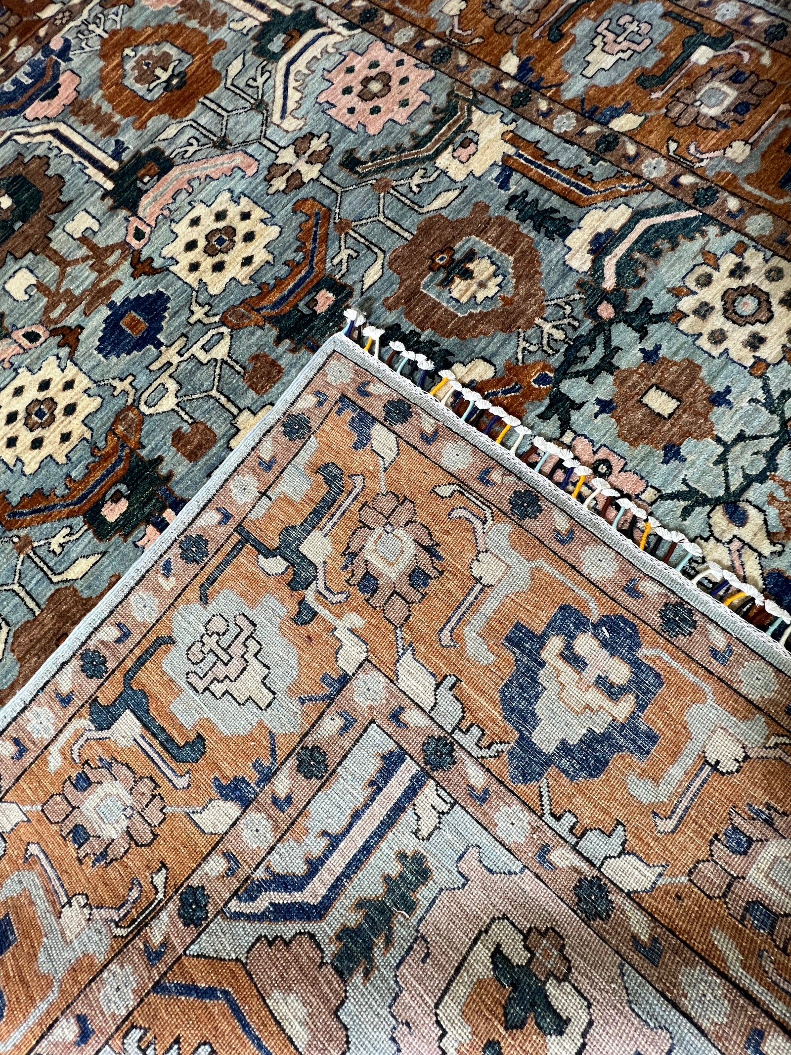 Haris Design Hand-Knotted Wool Rug – 7′10″ × 6′7″ | Afghan Craftsmanship · Hand-knotted Haris design Afghan rug wool Oriental geometric artisan traditional craftsmanship luxury area rug

