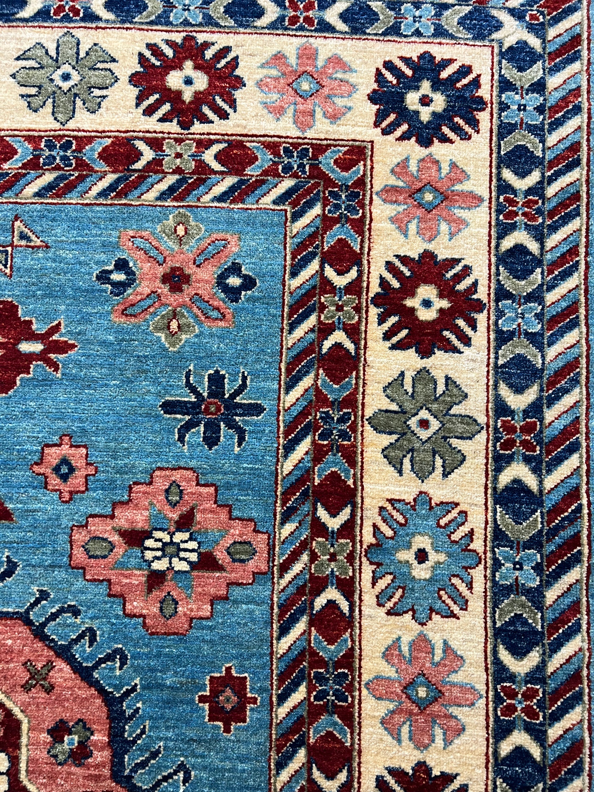 Hand-knotted Mamluk Afghan rug wool Oriental weave luxury artisan pattern

