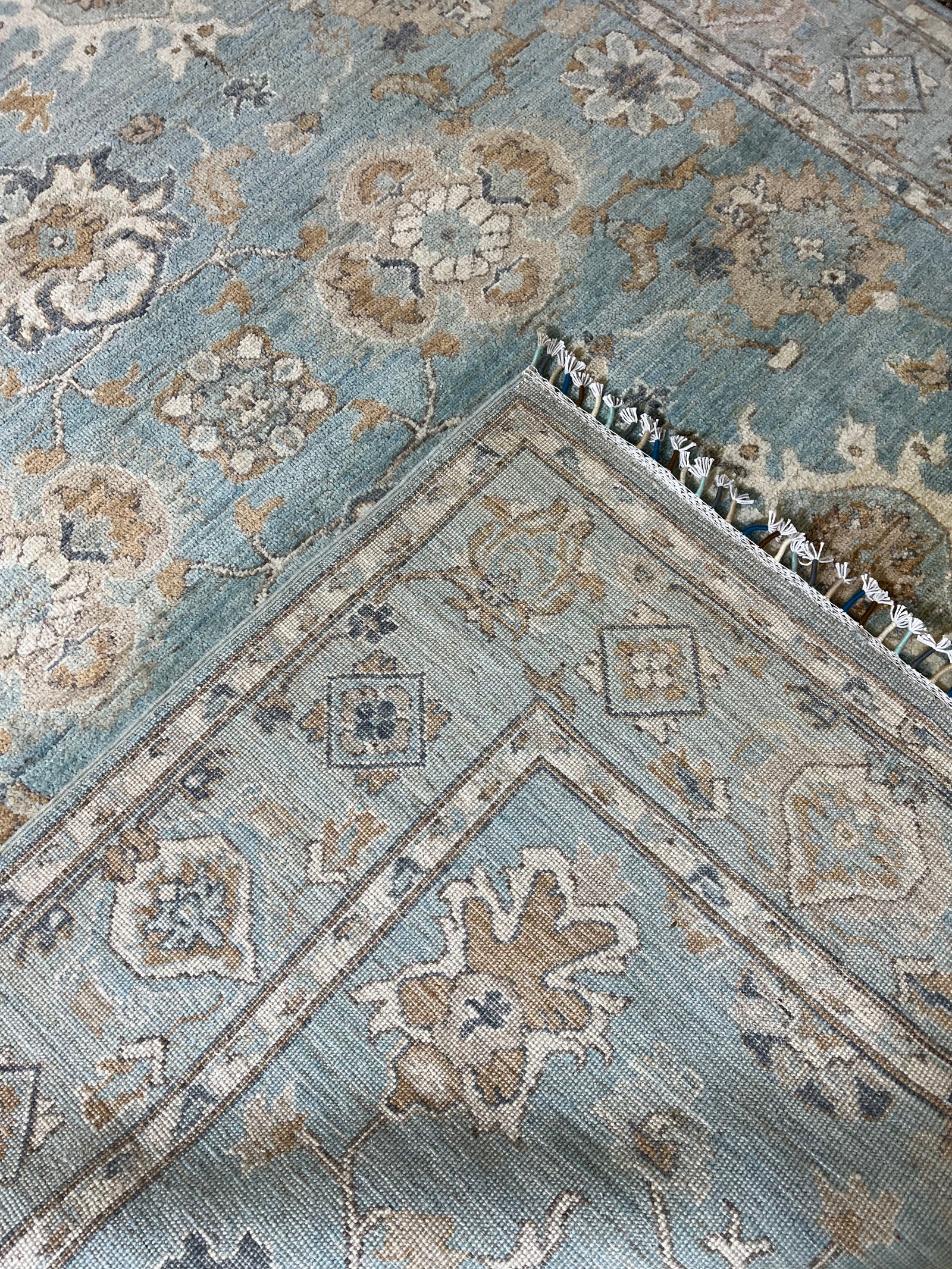 Oushak Hand-Knotted Wool Rug – 9′2″ × 6′5″ | Afghan Craftsmanship · Hand-knotted Oushak Afghan rug wool Anatolian Oriental artisan traditional craftsmanship luxury area rug

