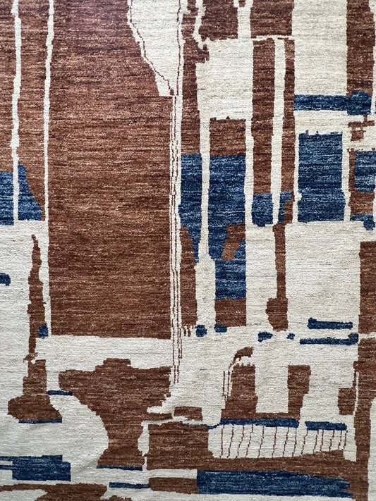 Handwoven contemporary wool rug 9.8 x 6.1 feet modern luxury designer area rug

