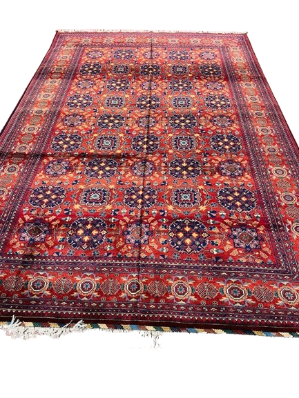 Handwoven Tribal Rug – Exquisite Turkmen Hand, Ghazni wool, 6′0″ × 9′0″, handwoven tribal rug, exquisite turkmen hand desi...
