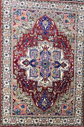 Haris design hand-knotted wool rug 8 feet 3 inches x 5 feet 8 inches Afghan artisan luxury traditional area rug

