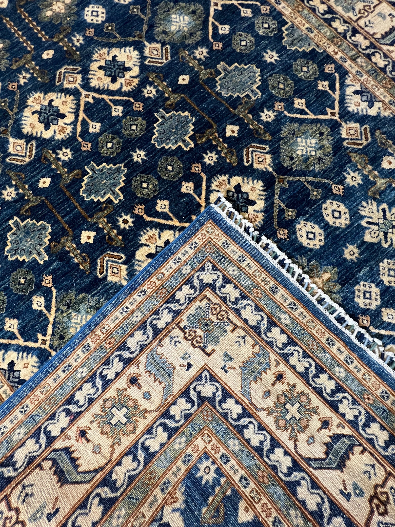 Haris Design Hand-Knotted Wool Rug – 9′2″ × 5′7″ | Afghan Craftsmanship · Haris Oriental rug Afghan hand-knotted wool traditional artisan premium geometric design luxury area rug

