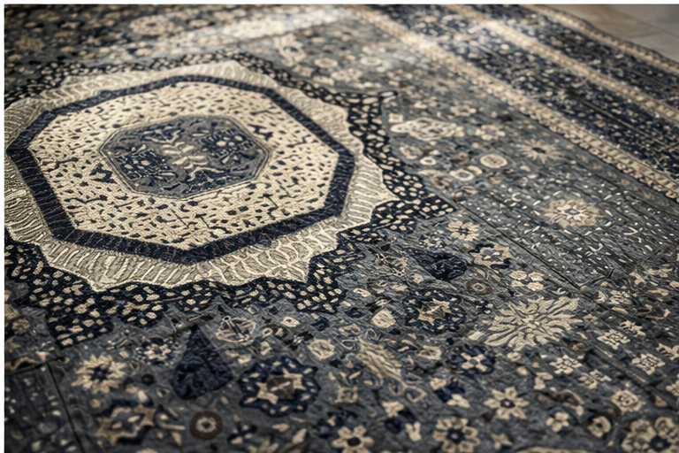 Mamluk Handwoven Tribal Rug · nan handwoven handwoven rug, traditional pattern, wool, detail view