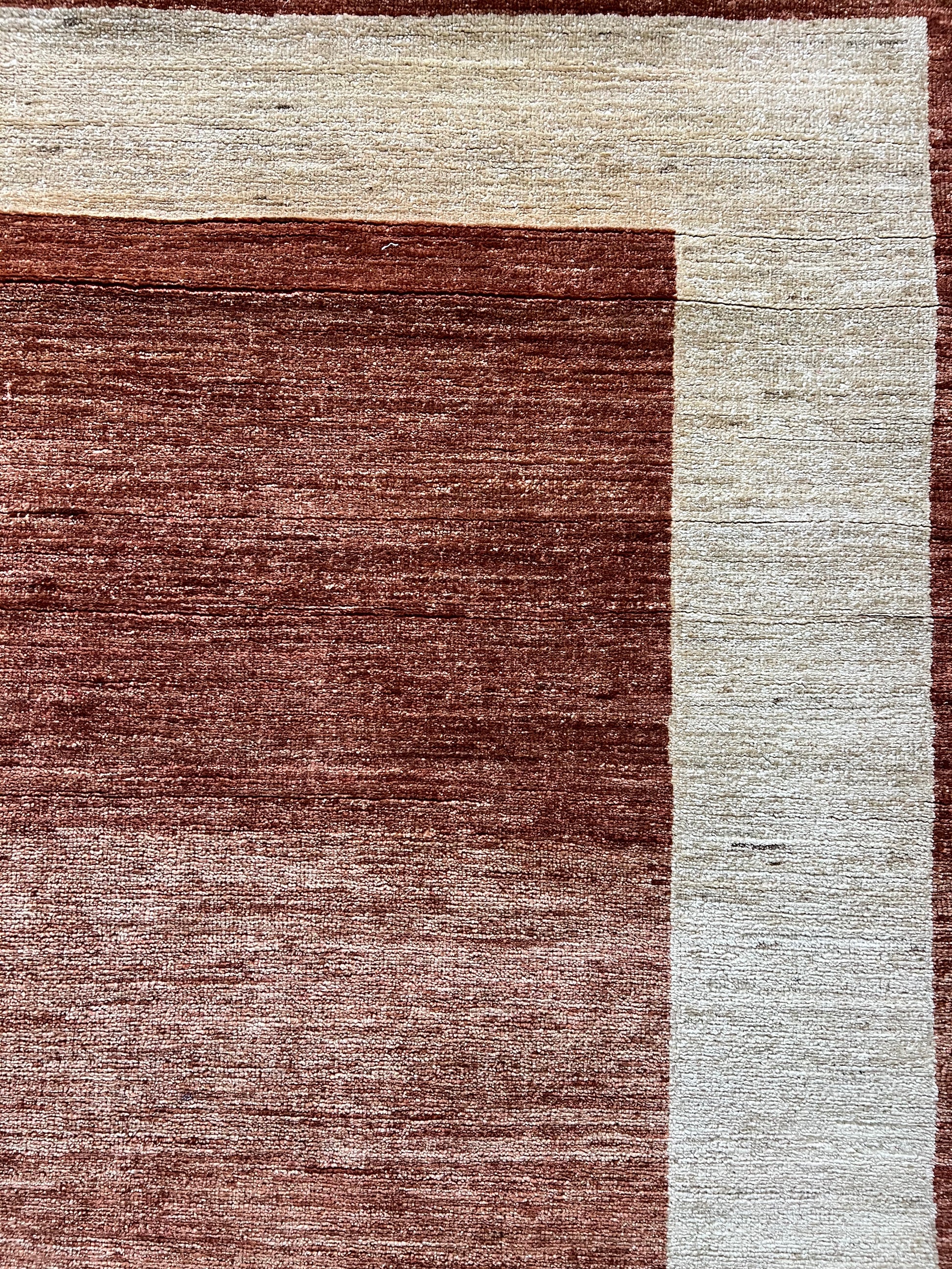 Luxury Gabbeh rug full view hand-knotted tribal contemporary design