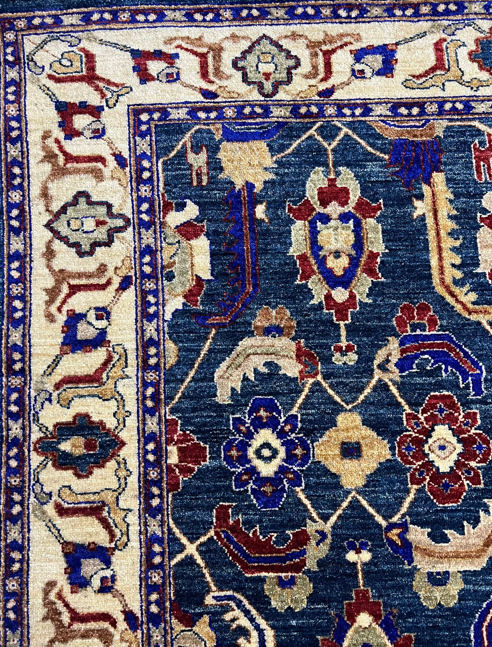 Luxury ornamental lattice Afghan rug handwoven wool charcoal pattern traditional geometric artisan area rug

