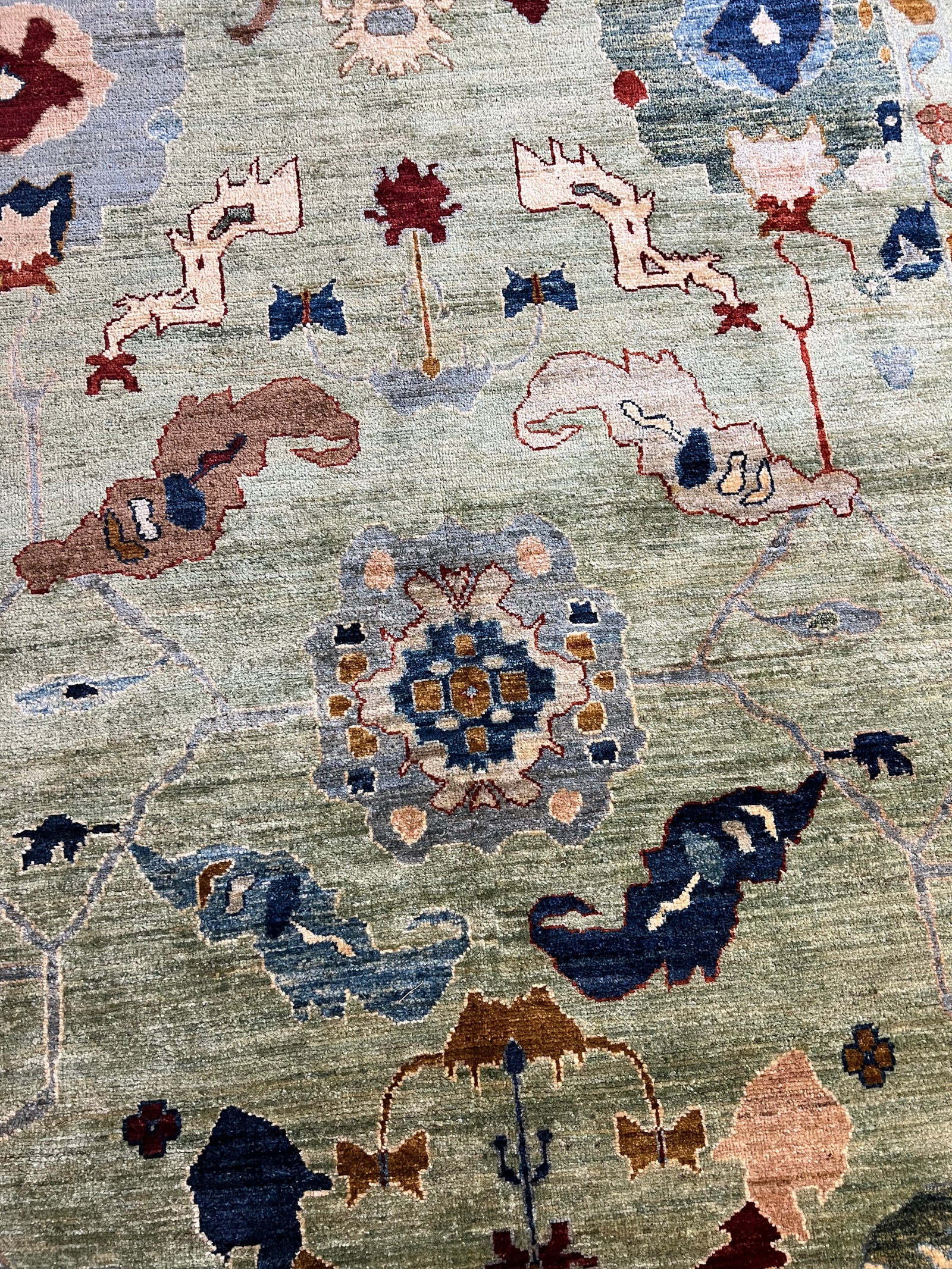 Oushak Hand-Knotted Ghazni WoolRug – 11′3″ × 6′7″ | Afghan Craftsmanship – European Design · Luxury Oushak hand-knotted Ghazni wool rug Afghan European pattern traditional Anatolian artisan area rug

