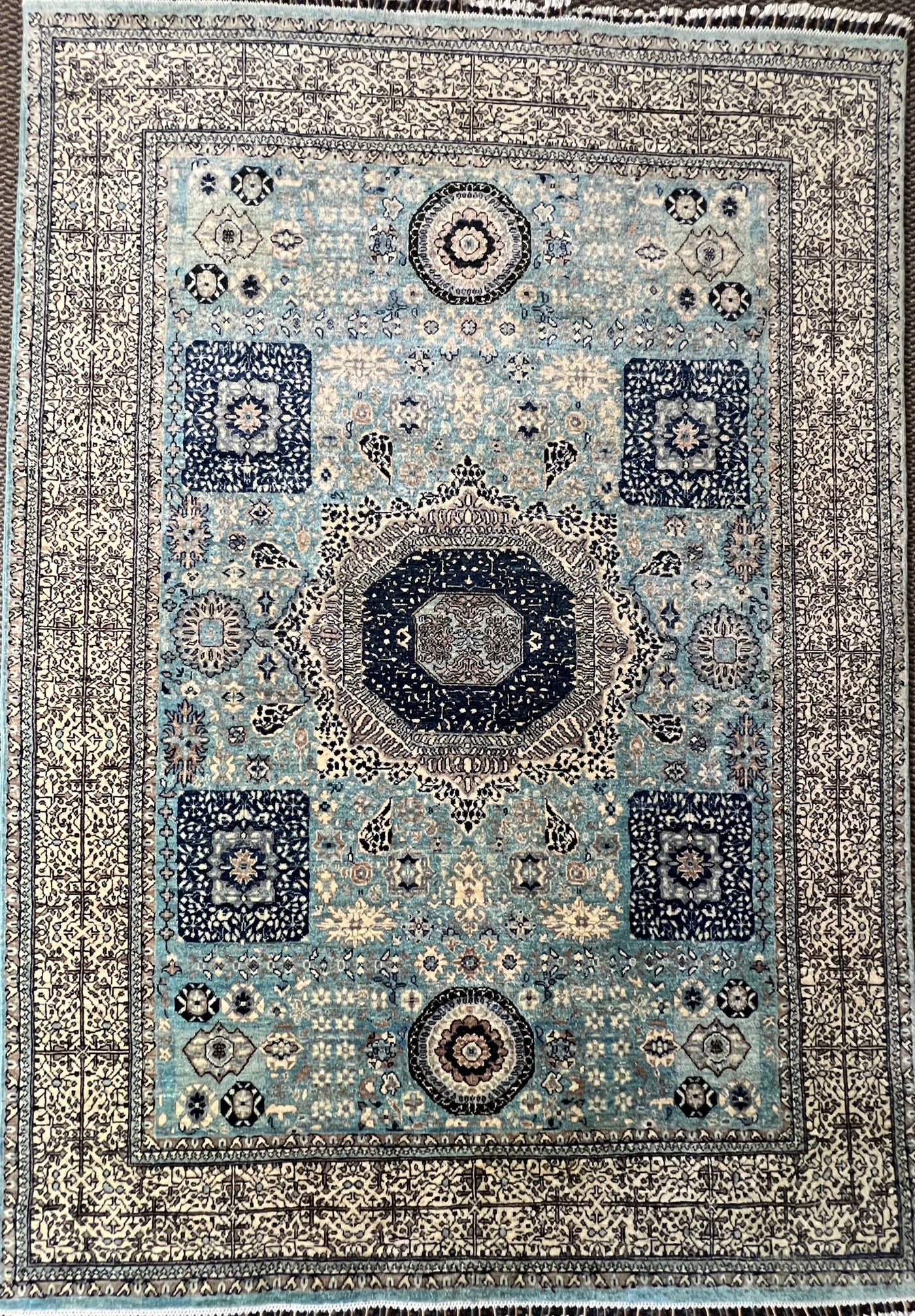 Mamluk Luxury Hand-Knotted Wool Rug – 7′11″ × 5′8″ | Afghan Craftsmanship