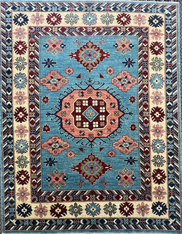 Mamluk hand-knotted wool rug 6.4 x 4.10 feet Afghan Oriental luxury artisan area rug


