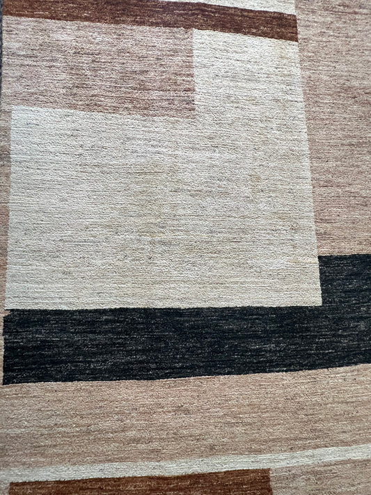 Handwoven modern contemporary wool rug 7.10 x 5.5 feet luxury designer area rug


