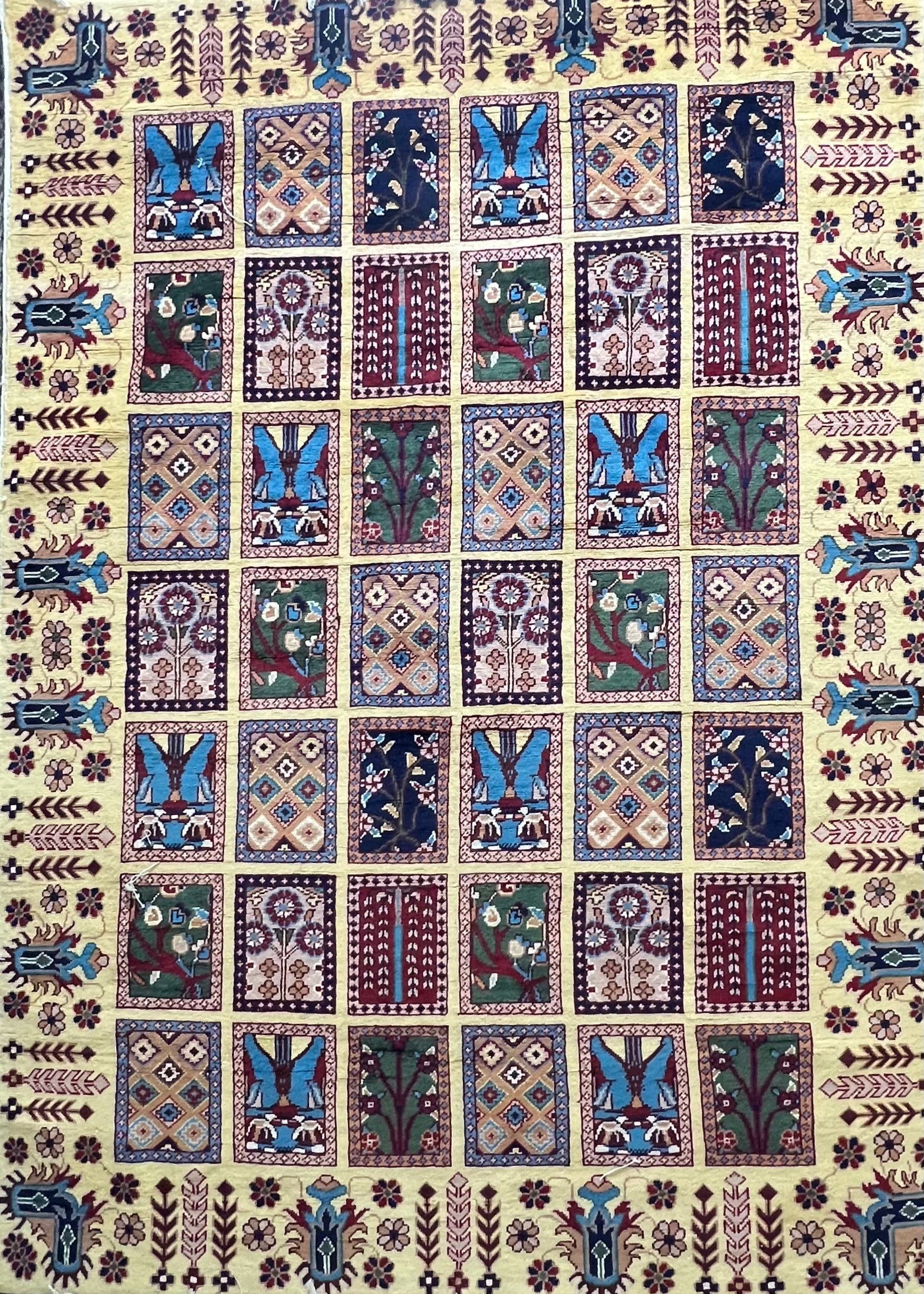 Handwoven wool rug 7 x 4.11 feet modern contemporary luxury designer area rug