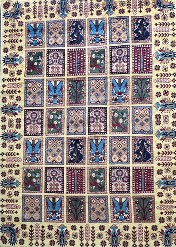 Handwoven wool rug 7 x 4.11 feet modern contemporary luxury designer area rug