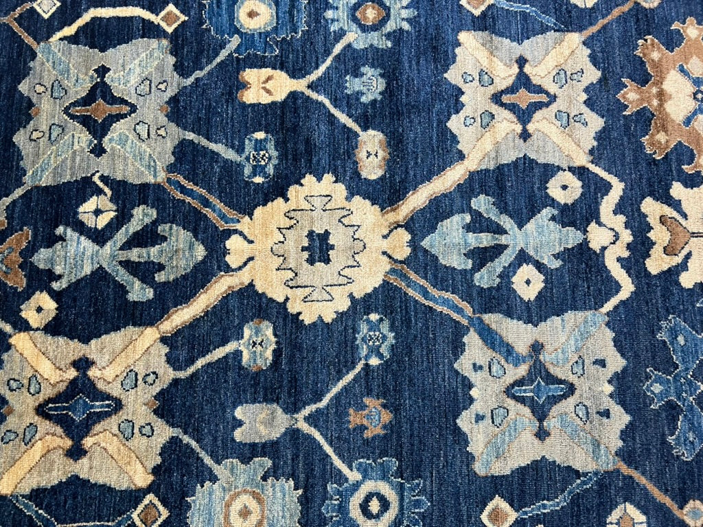 Oushak Afghan rug Ghazni wool traditional pattern hand-knotted luxury area rug

