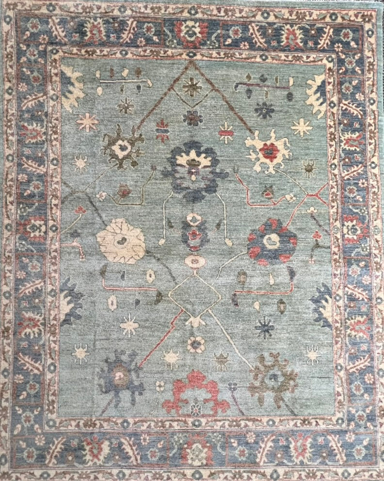 Oushak Antique Hand-Knotted Ghazni Wool Rug – 8′0″ × 6′6″ | Afghan Craftsmanship