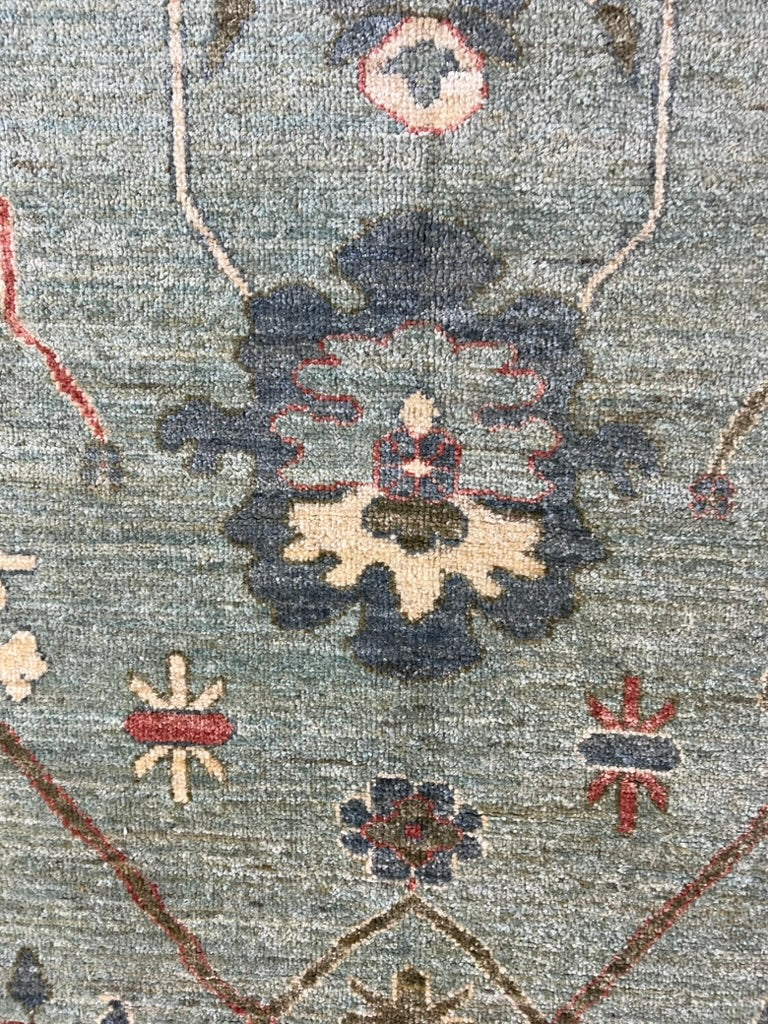 Oushak Antique Hand-Knotted Ghazni Wool Rug – 8′0″ × 6′6″ | Afghan Craftsmanship · oushak-antique-hand-knotted-wool-rug-8x6-full-view