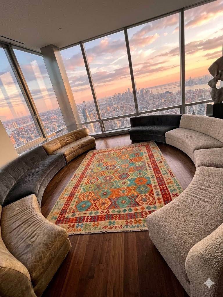 Handwoven Kilim Rug – Uzbek Tribal Kilim, Ghazni wool, 10′2″ × 8′2″ · Handwoven Kilim Rug – Uzbek Tribal Kilim, Ghazni wool, 10′2″ × 8′2″