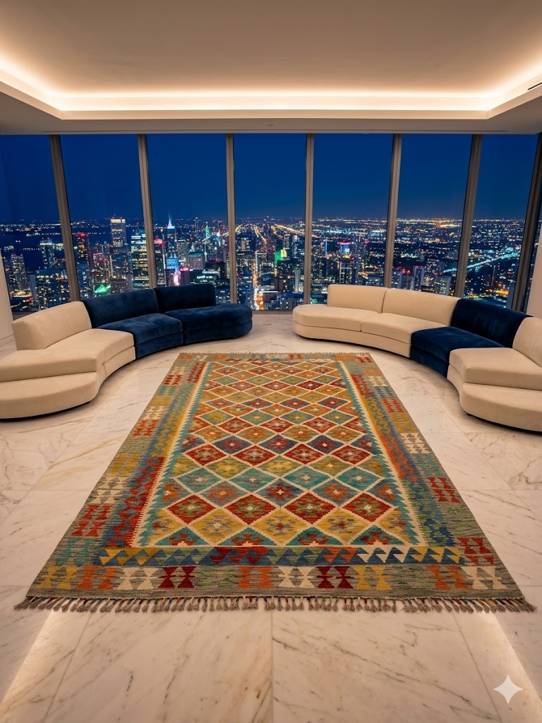 Handwoven Kilim Rug – Uzbek Tribal Kilim 10 X 6'8", Ghazni wool · Handwoven Kilim Rug – Uzbek Tribal Kilim 10 X 6'8", Ghazni wool