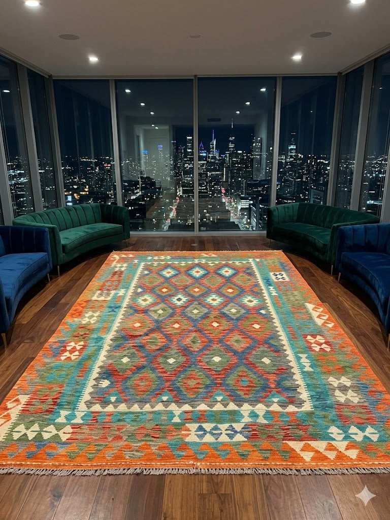 Handwoven Kilim Rug – Uzbek Tribal Kilim, Ghazni wool, 10′2″ × 8′2″ · Handwoven Kilim Rug – Uzbek Tribal Kilim, Ghazni wool, 10′2″ × 8′2″