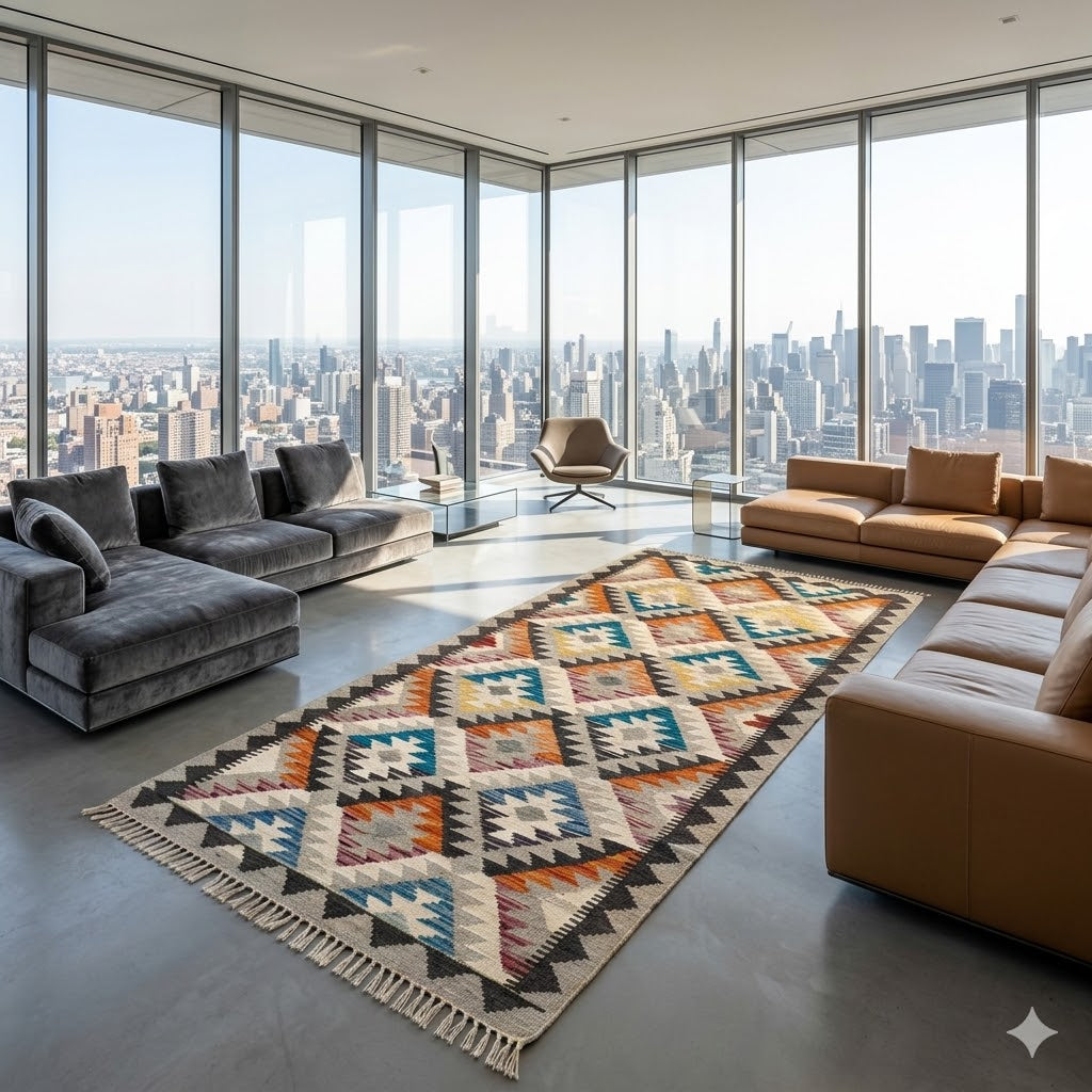 Handwoven Kilim Rug – Kilim Tribal 2’7’’ X 6’7’’, Ghazni wool · Handwoven Kilim Rug – Kilim Tribal 2’7’’ X 6’7’’, Ghazni wool
