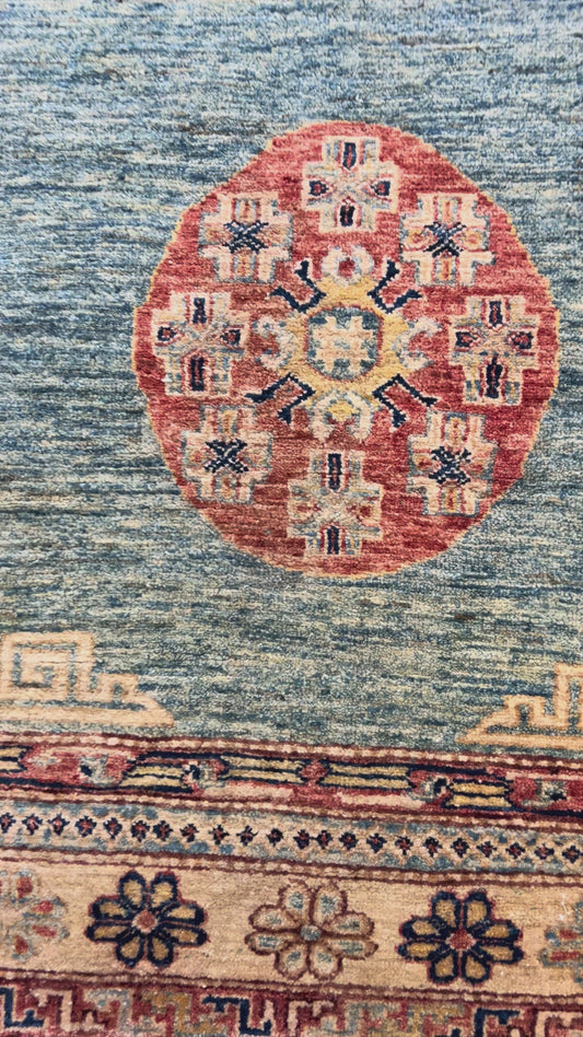 Hand-knotted Gabbeh wool rug 7.5 x 5.1 feet Persian tribal design video walkthrough