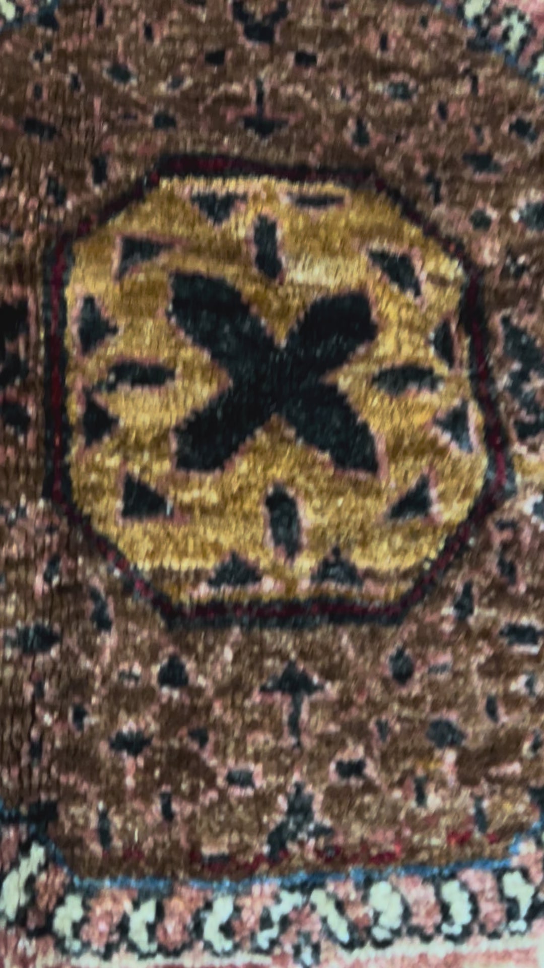 Square Medallion (Rust/Indigo) — Hand-Knotted Wool Rug | 3′03″ × 3′03″