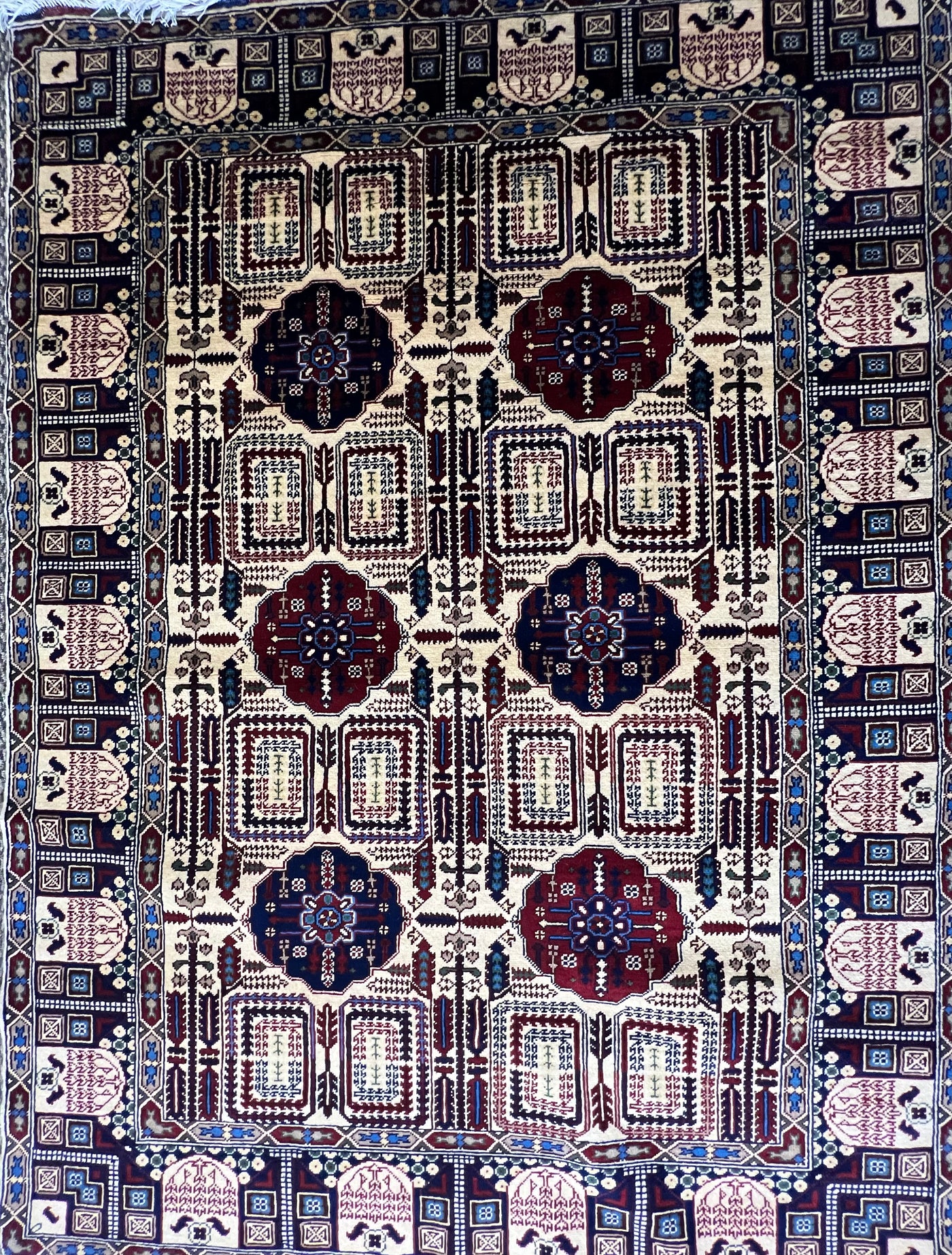 6.8′ × 4.10′ Uzbek Rug – Handwoven Wool | Central Asian Artisan Craftsmanship | Luxury Tribal Area Rug