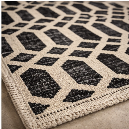 Vintage Embroidered Overdye Contemporary Handwoven Rug 3.9' x 5.9' · nan handwoven handwoven rug, traditional pattern, wool, detail view