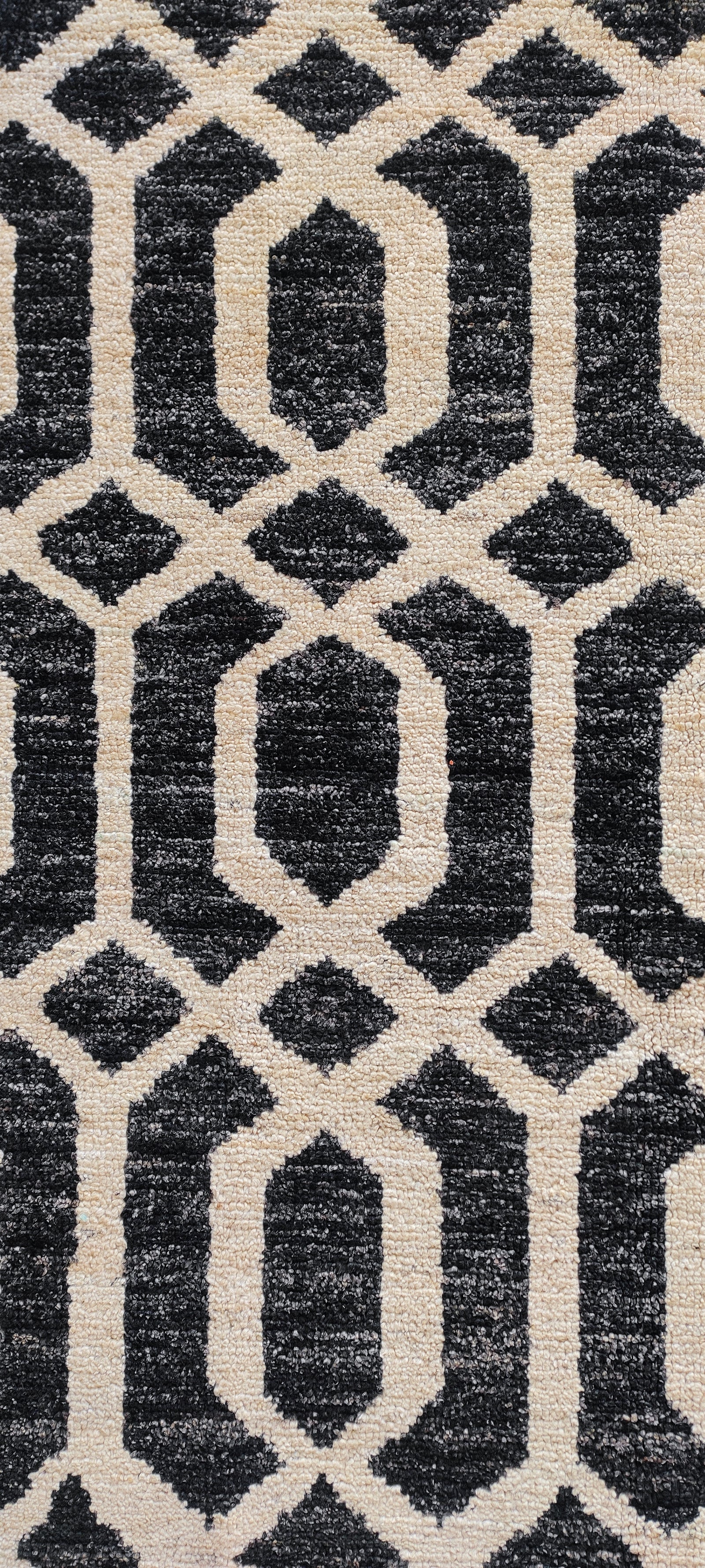 Vintage Embroidered Overdye Contemporary Handwoven Rug 3.9' x 5.9' · nan handwoven handwoven rug, traditional pattern, wool, detail view